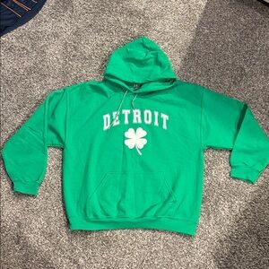 Green Detroit Hoodie with Shamrock - XL